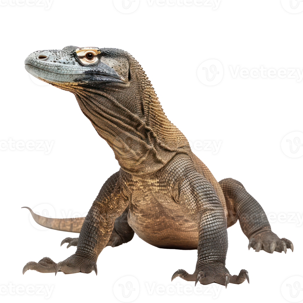 Komodo Dragon side view full body isolate on transparency background png