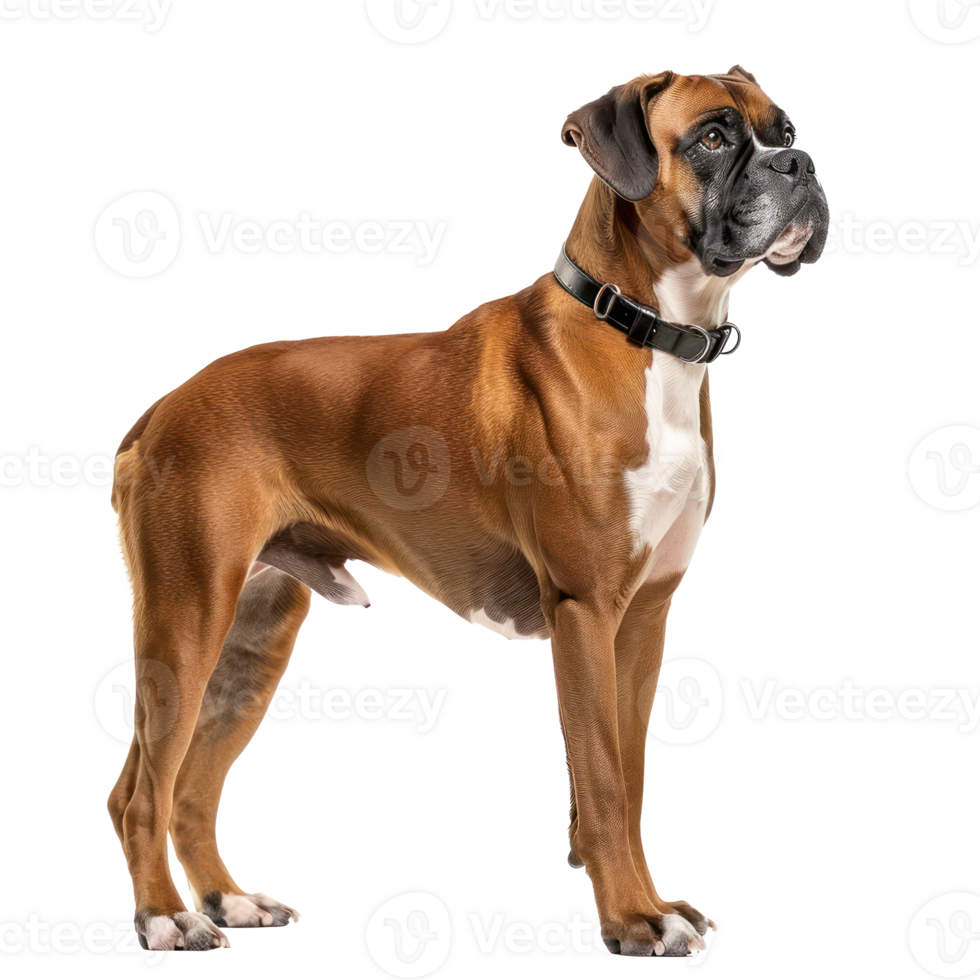 Boxers pet side view full body isolate on transparency background png
