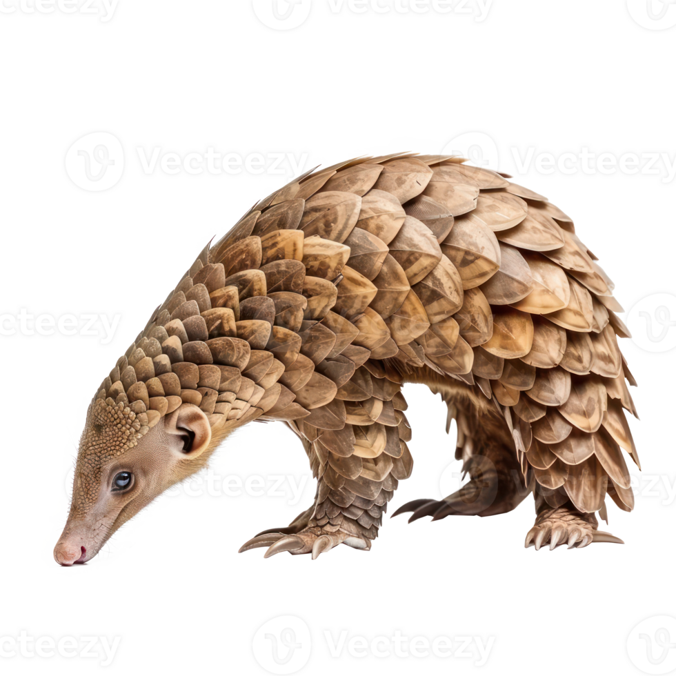 Pangolin full body isolate on transparency background png