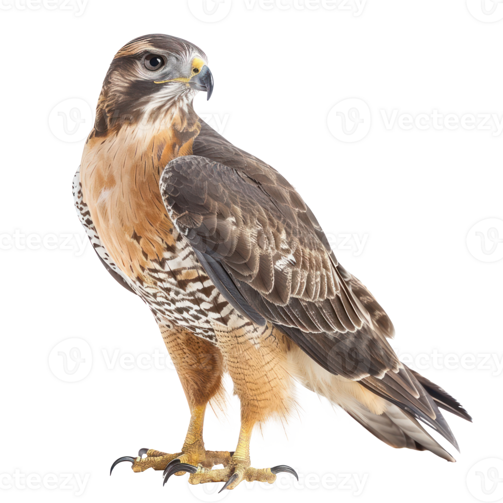 Hawk front view full body isolate on transparency background png