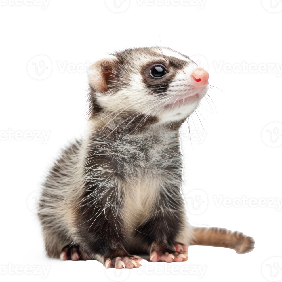 Ferrets pet side view full body isolate on transparency background png
