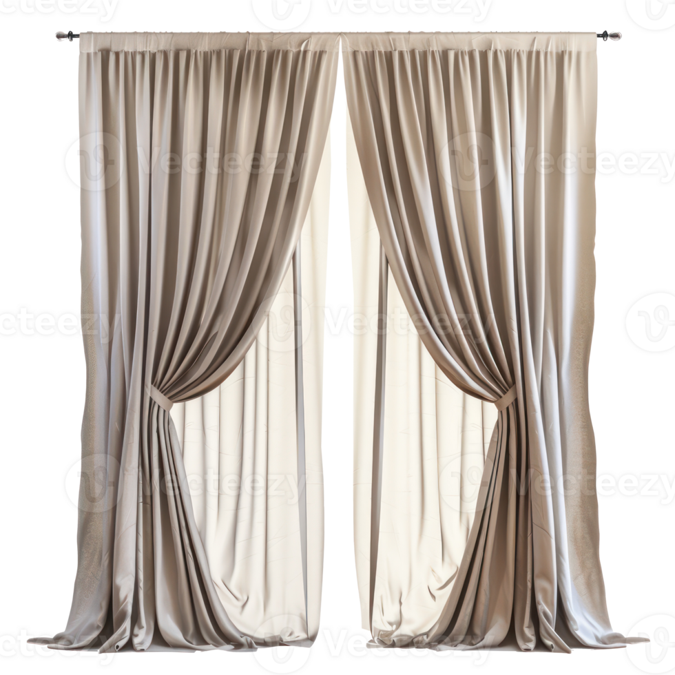 Modern Curtains front view full length isolate on transparency background png