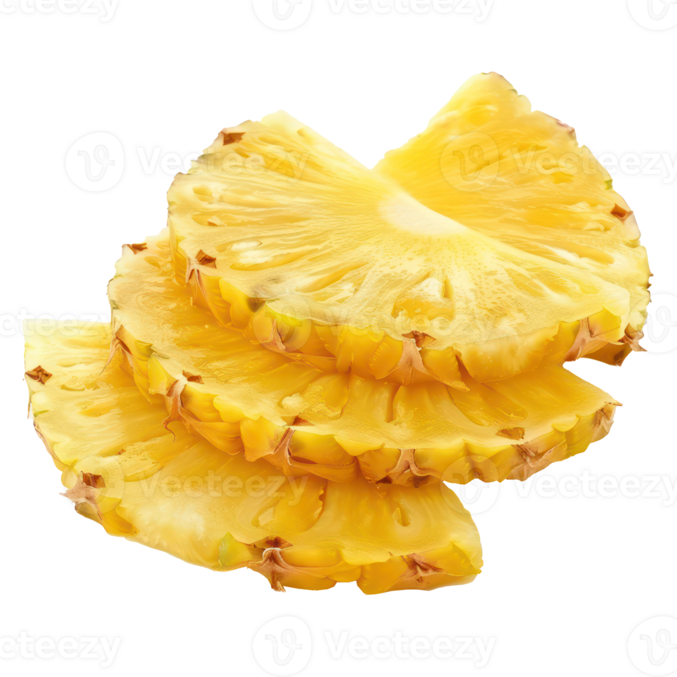 Pineapple slices side view full length isolate on transparency background png