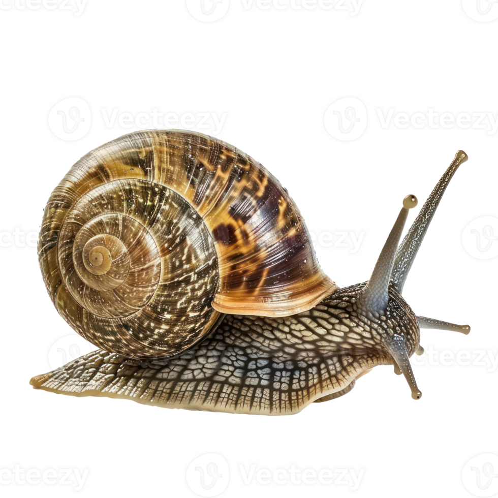 Snail side view full body isolate on transparency background png