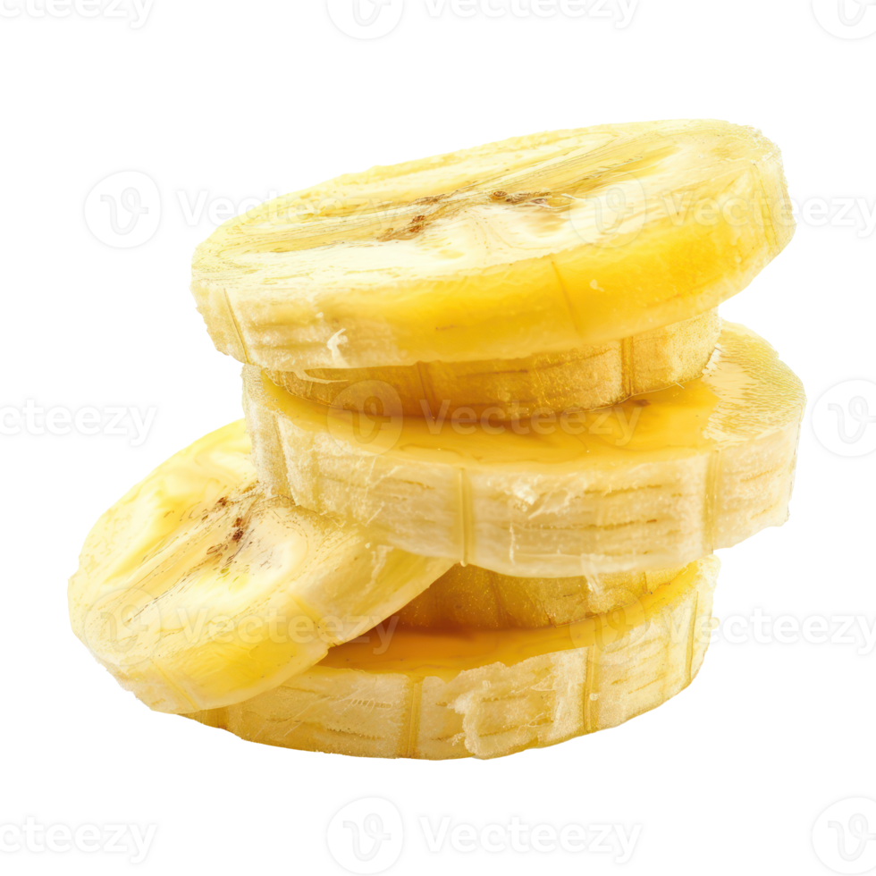 Banana slices side view full length isolate on transparency background png