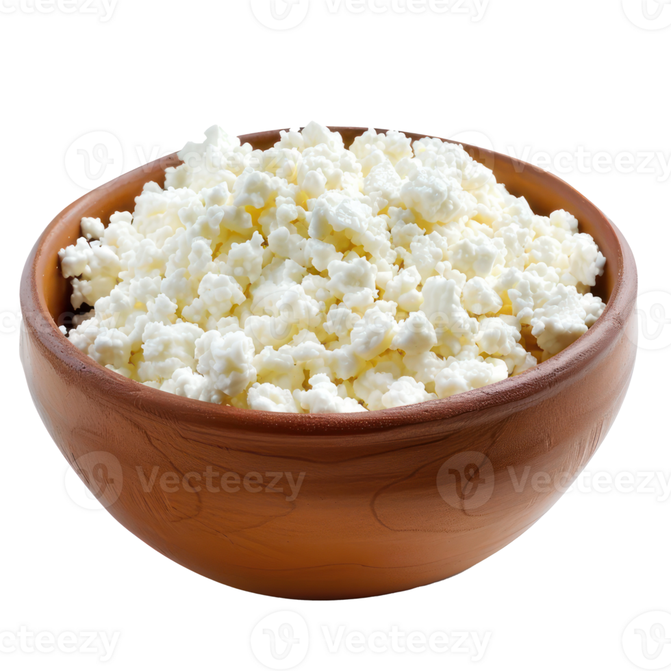cottage cheese front view full length isolate on transparency background png