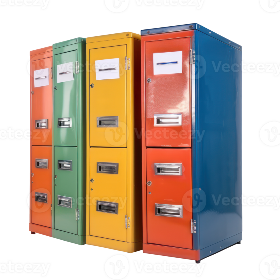 Filing cabinets side view full body isolate on transparency background png