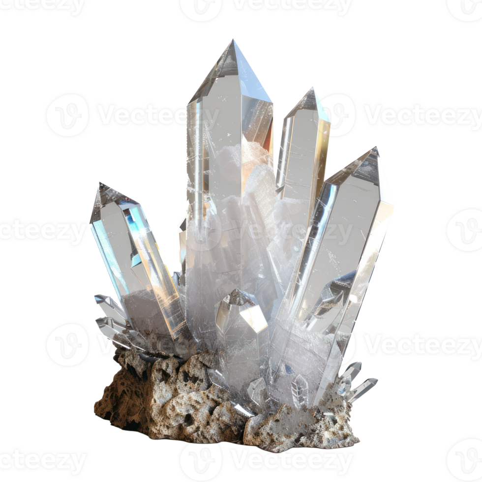 Beautiful crystal 3d rendering isolate on transparency background png