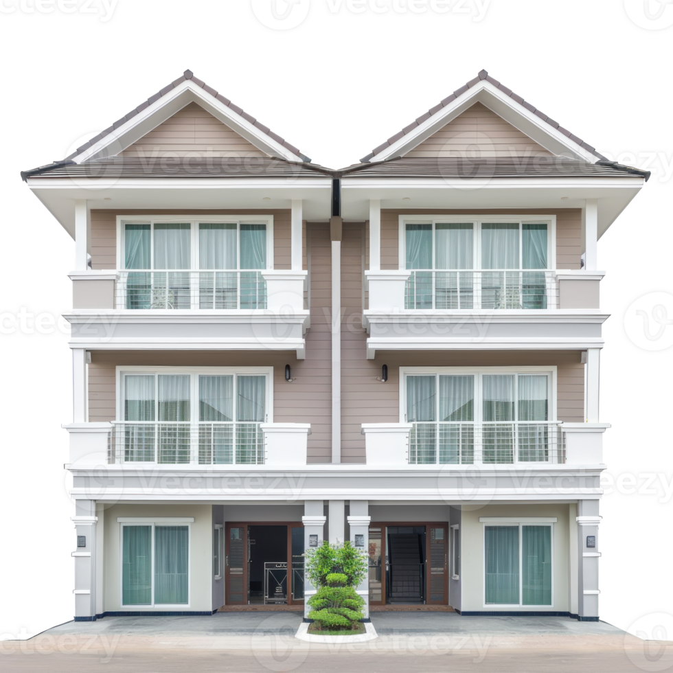 Duplex front view full length isolate on transparency background png