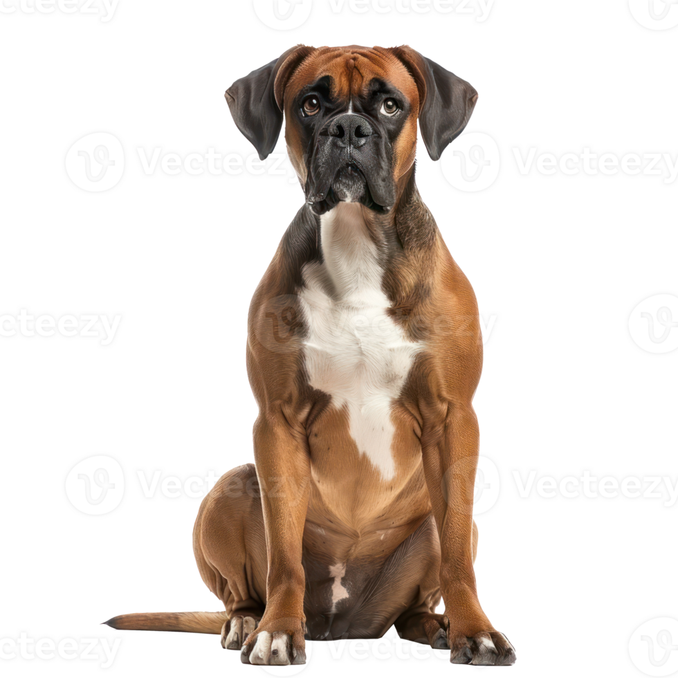 Boxers pet front view full body isolate on transparency background png
