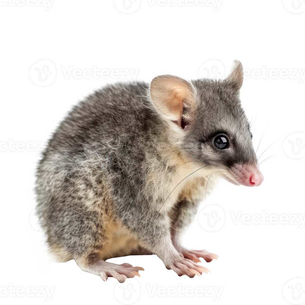 Possum side view full body isolate on transparency background png