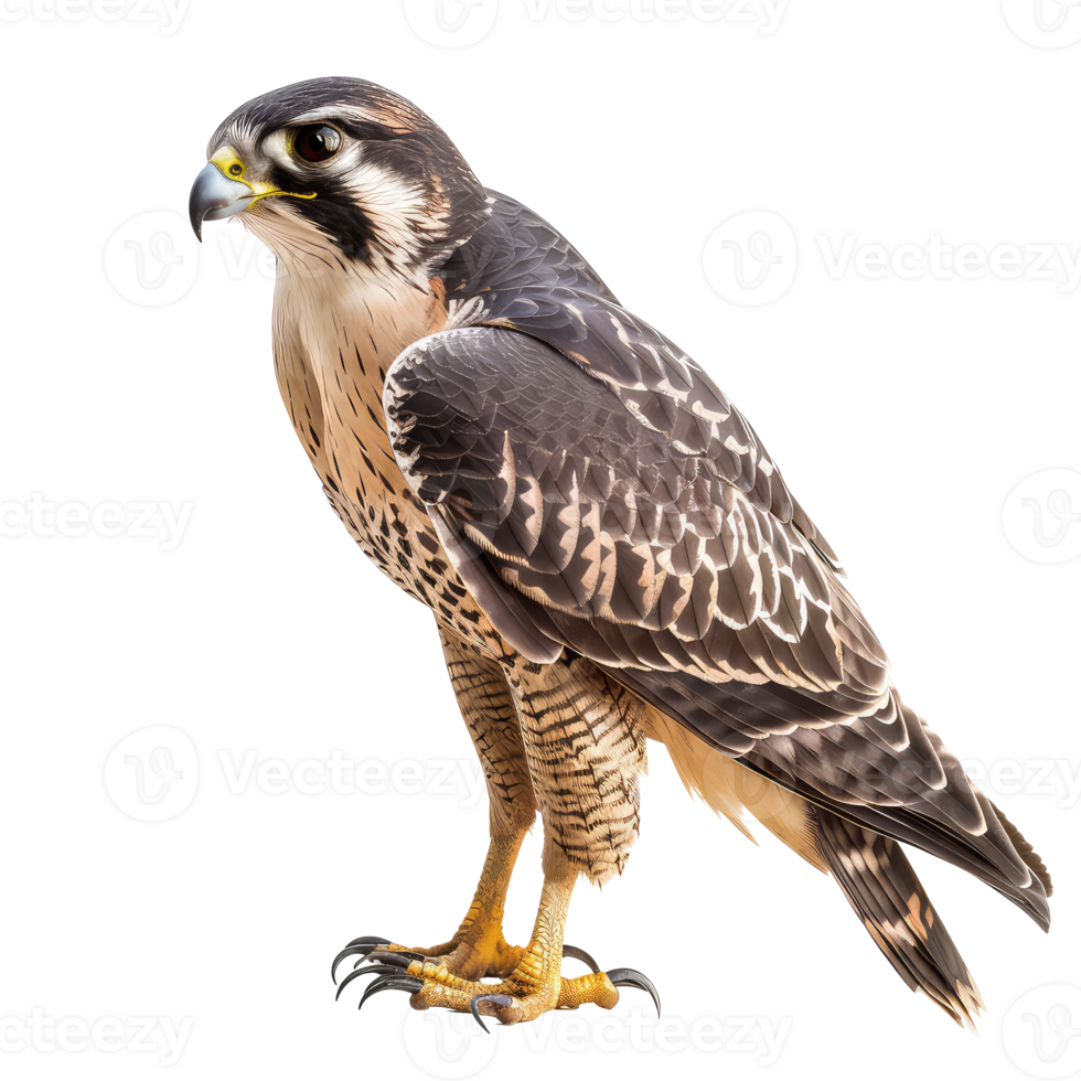 Falcon side view full body isolate on transparency background png