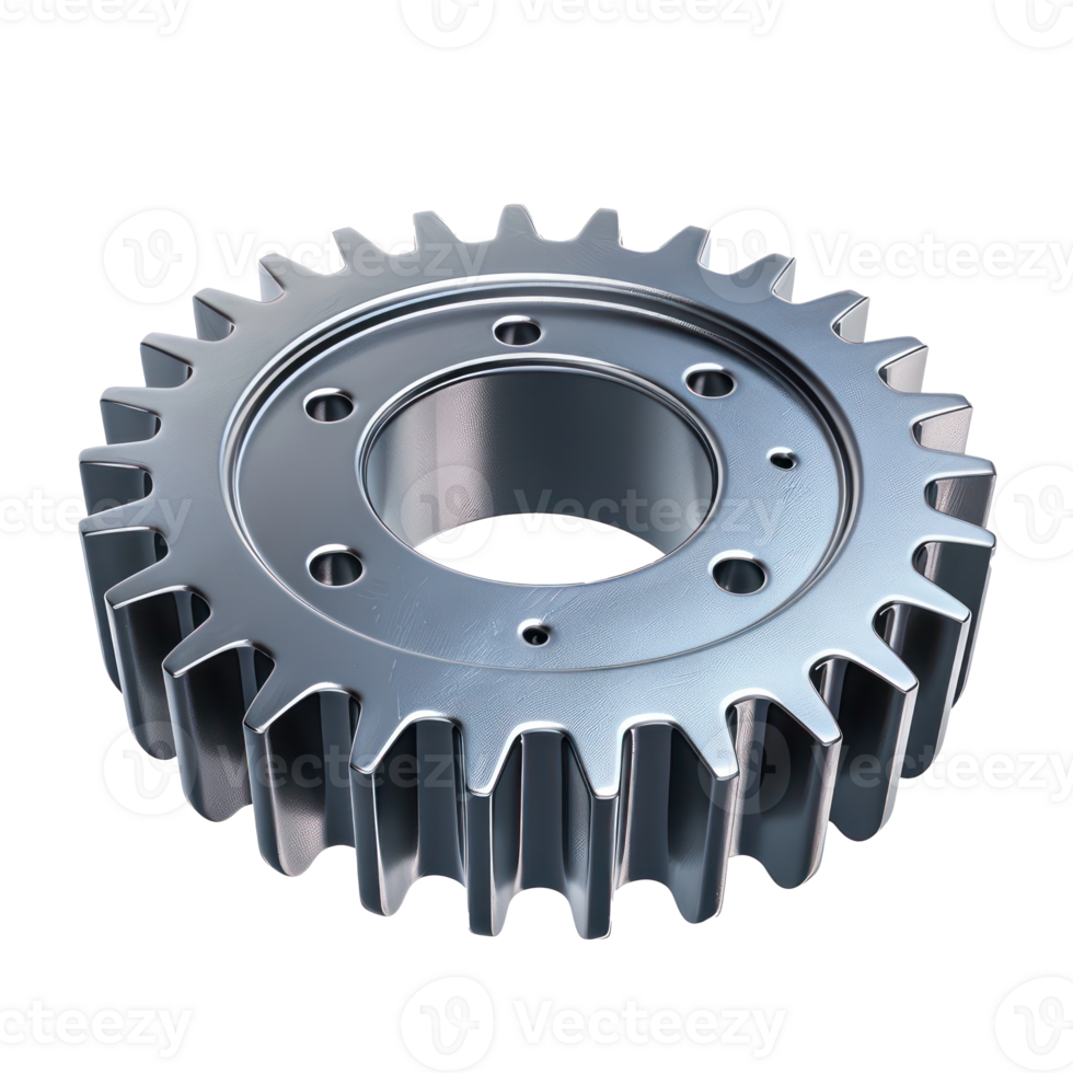 3d gear top view full length isolate on transparency background png