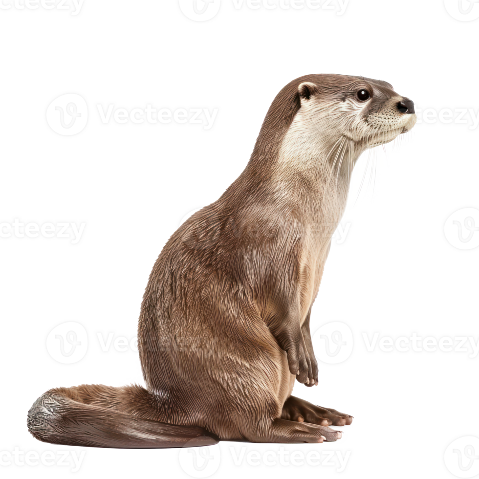 Otter side view full body isolate on transparency background png