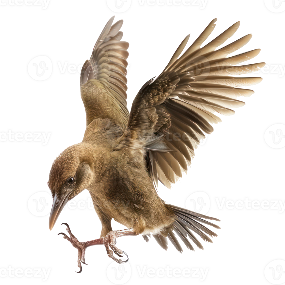 Kiwi bird fly full body isolate on transparency background png