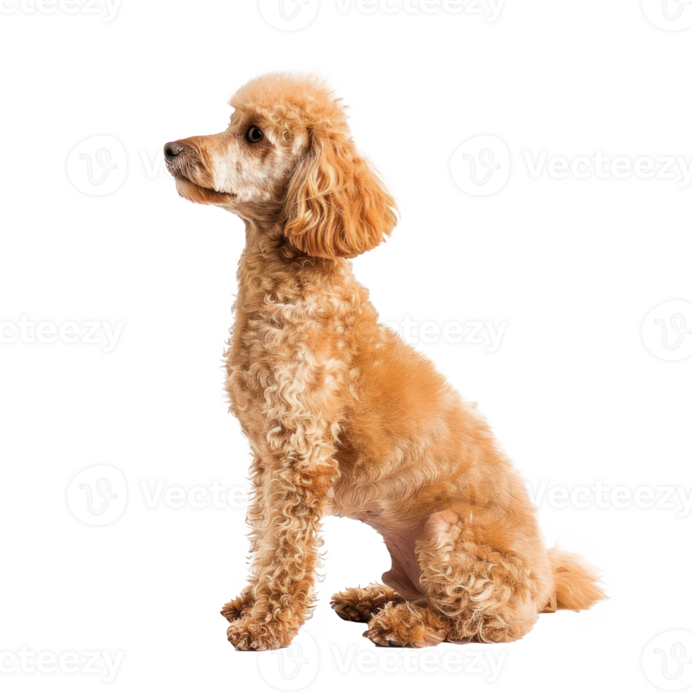 Poodles side view full body isolate on transparency background png