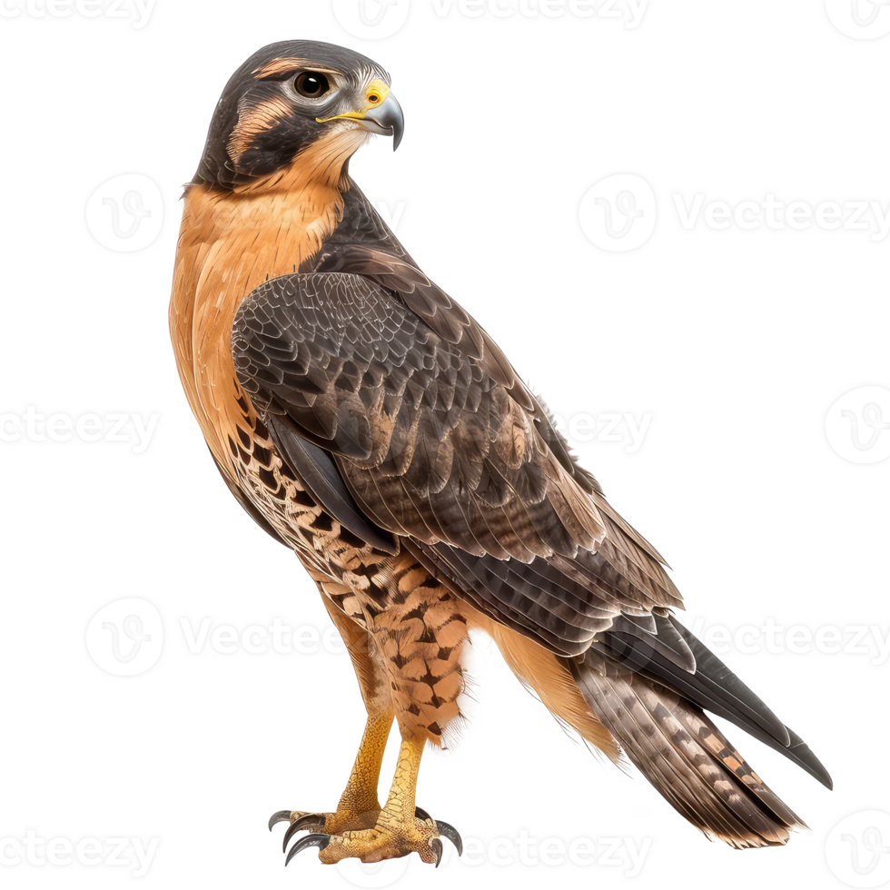 Falcon side view full body isolate on transparency background png