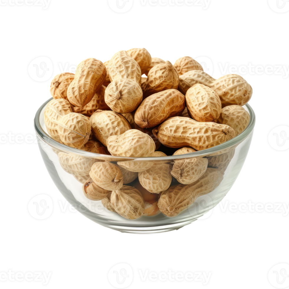 Peanuts in a bowl isolate on transparency background png