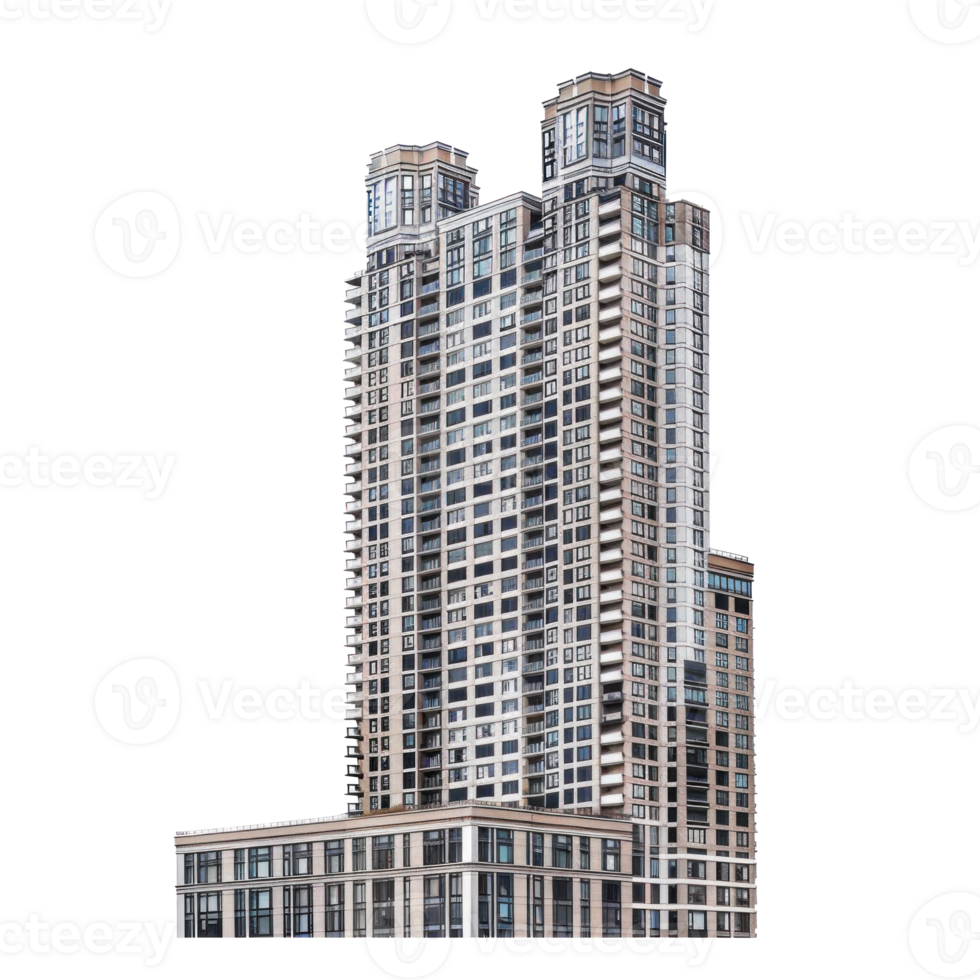 Skyscraper Residential isolate on transparency background png