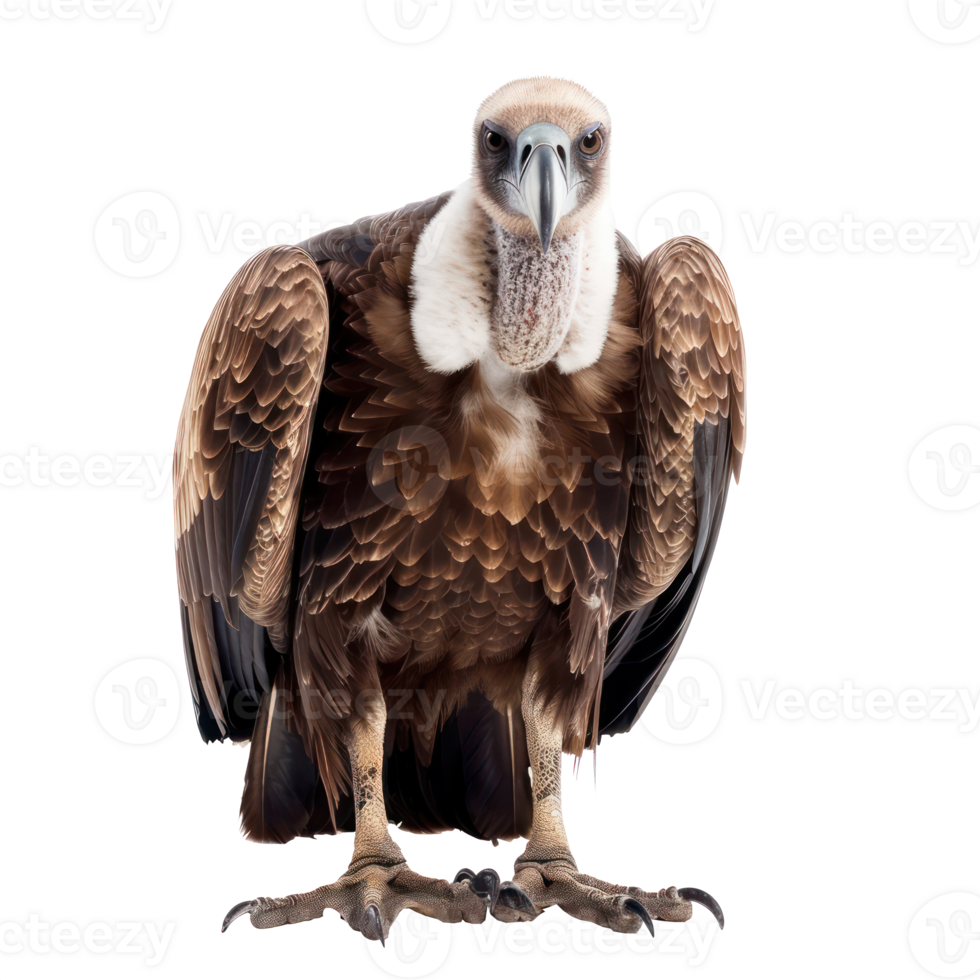Vulture front view full body isolate on transparency background png