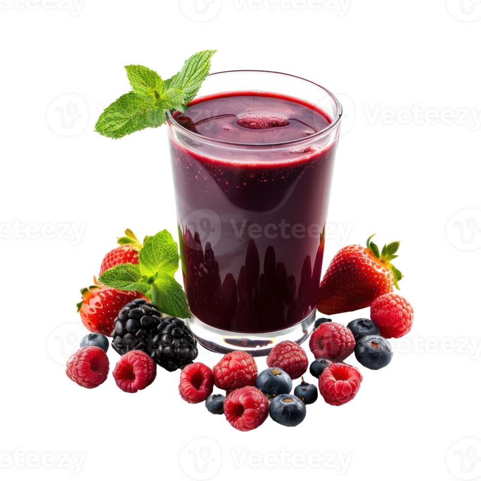 Mix berries juice front view isolate on transparency background png