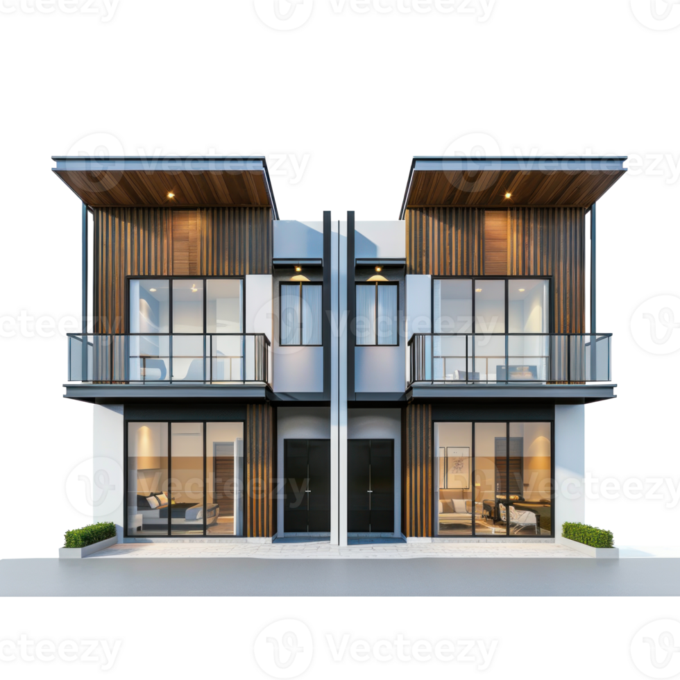 Duplex front view full length isolate on transparency background png