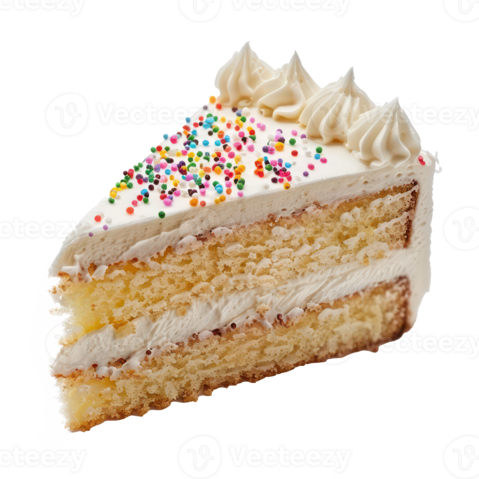 Vanilla cake front view full length isolate on transparency background png