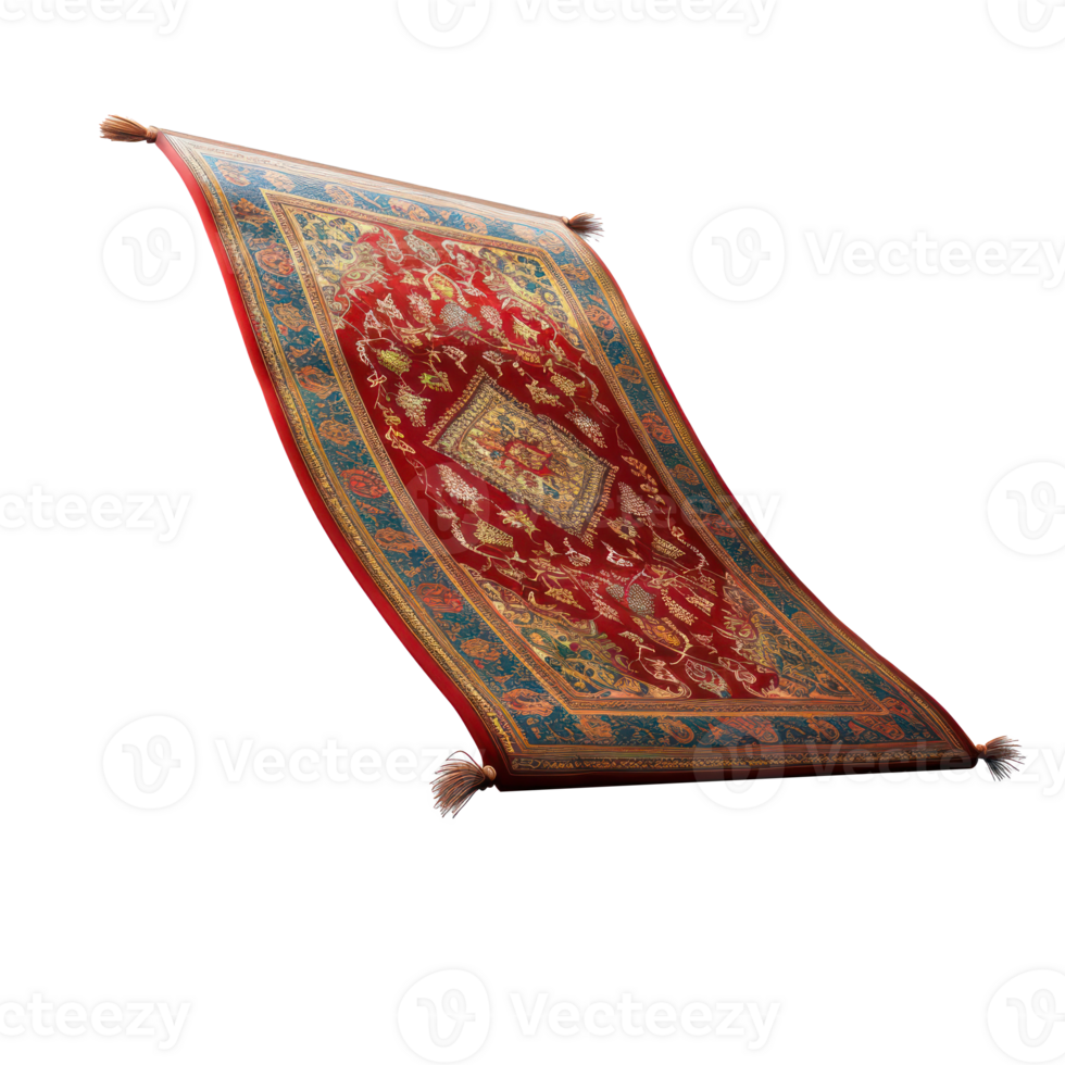 Magic carpet flying in the air isolate on transparency background png