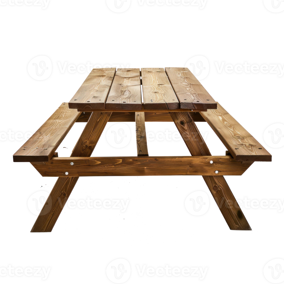 Picnic Table front view full length isolate on transparency background png