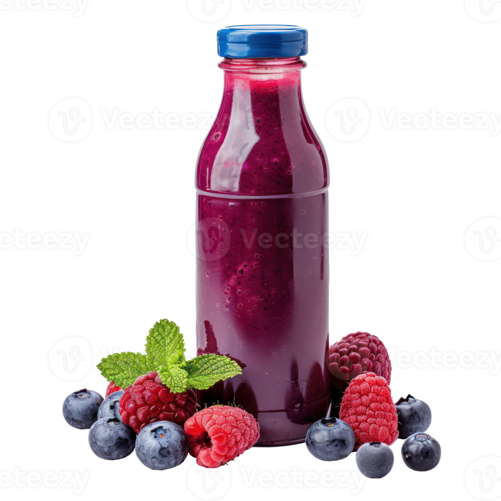 berry smoothies bottle isolated on transparency background png