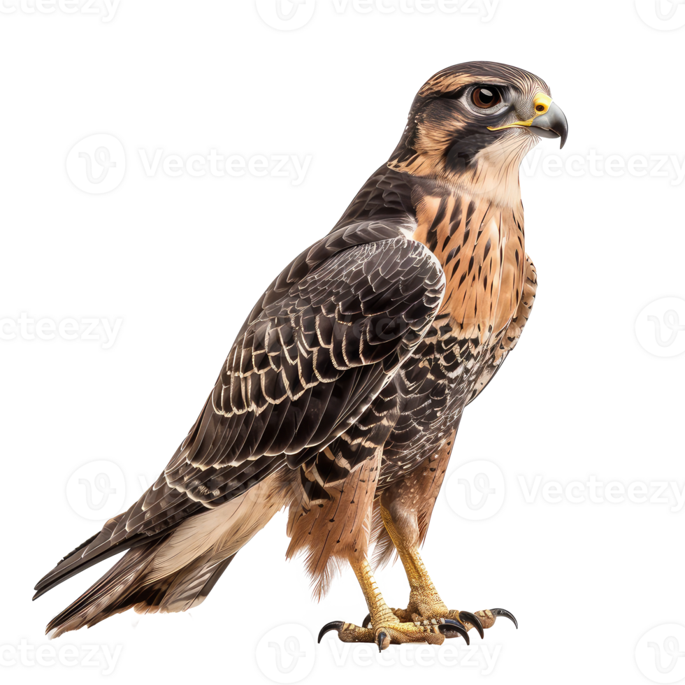 Falcon side view full body isolate on transparency background png