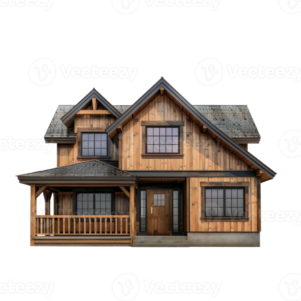 Ranch House front view full length isolate on transparency background png