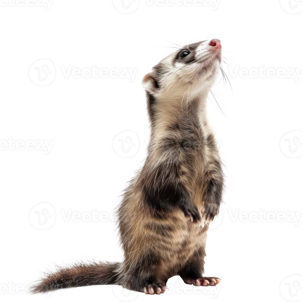 Ferrets pet side view full body isolate on transparency background png