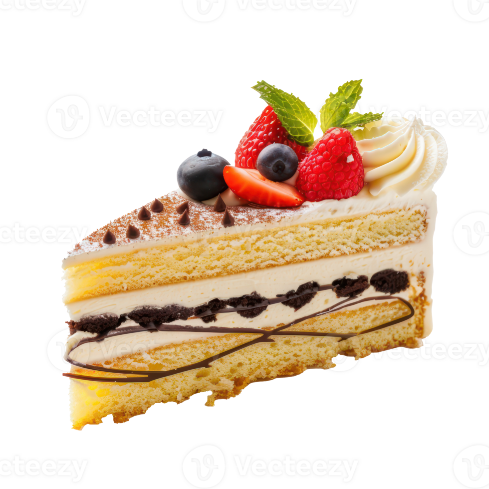 Vanilla cake side view full length isolate on transparency background png