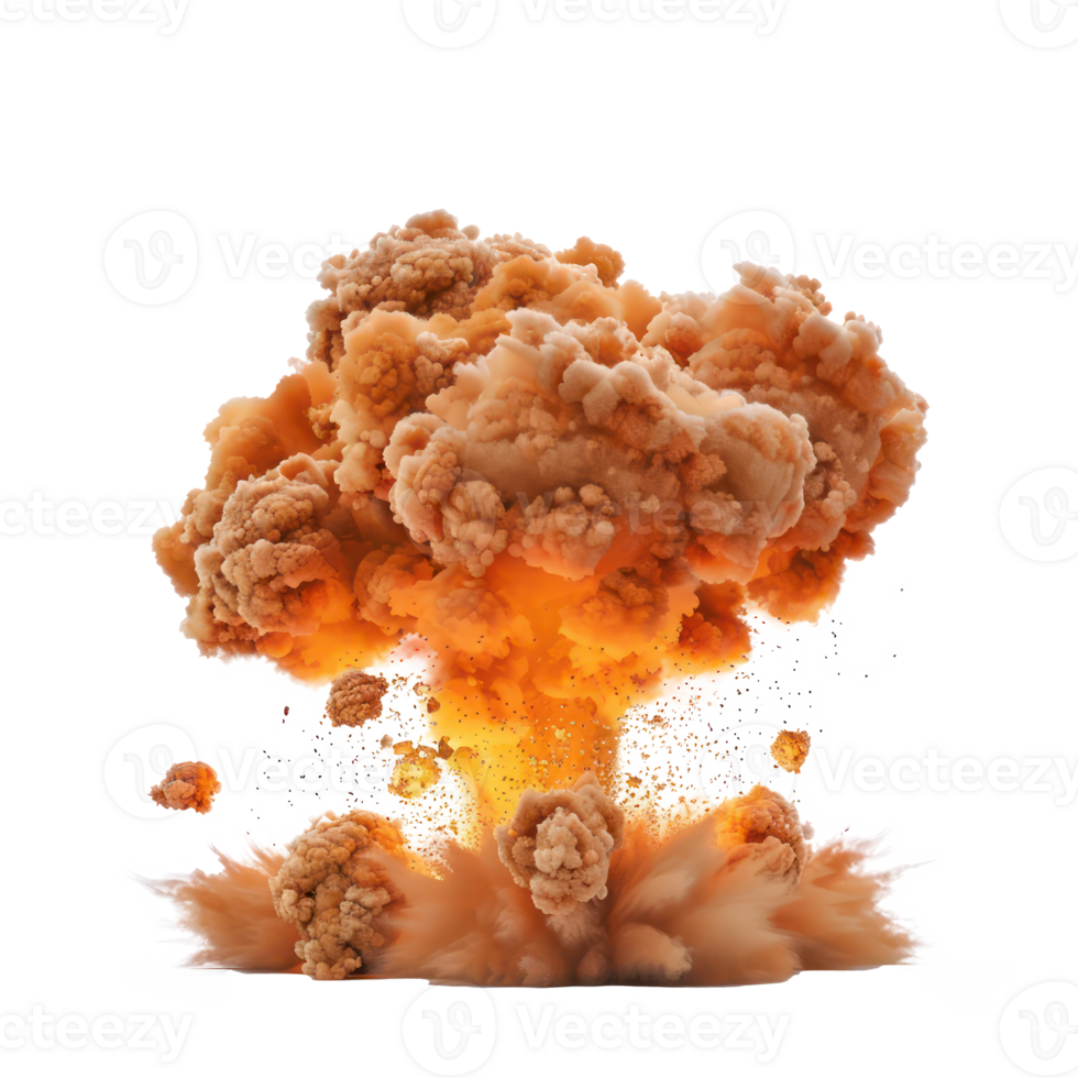 Explosion nuclear bomb isolate on transparency background png