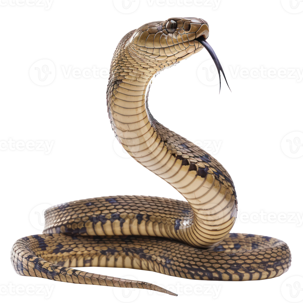 King Cobra side view full body isolate on transparency background png