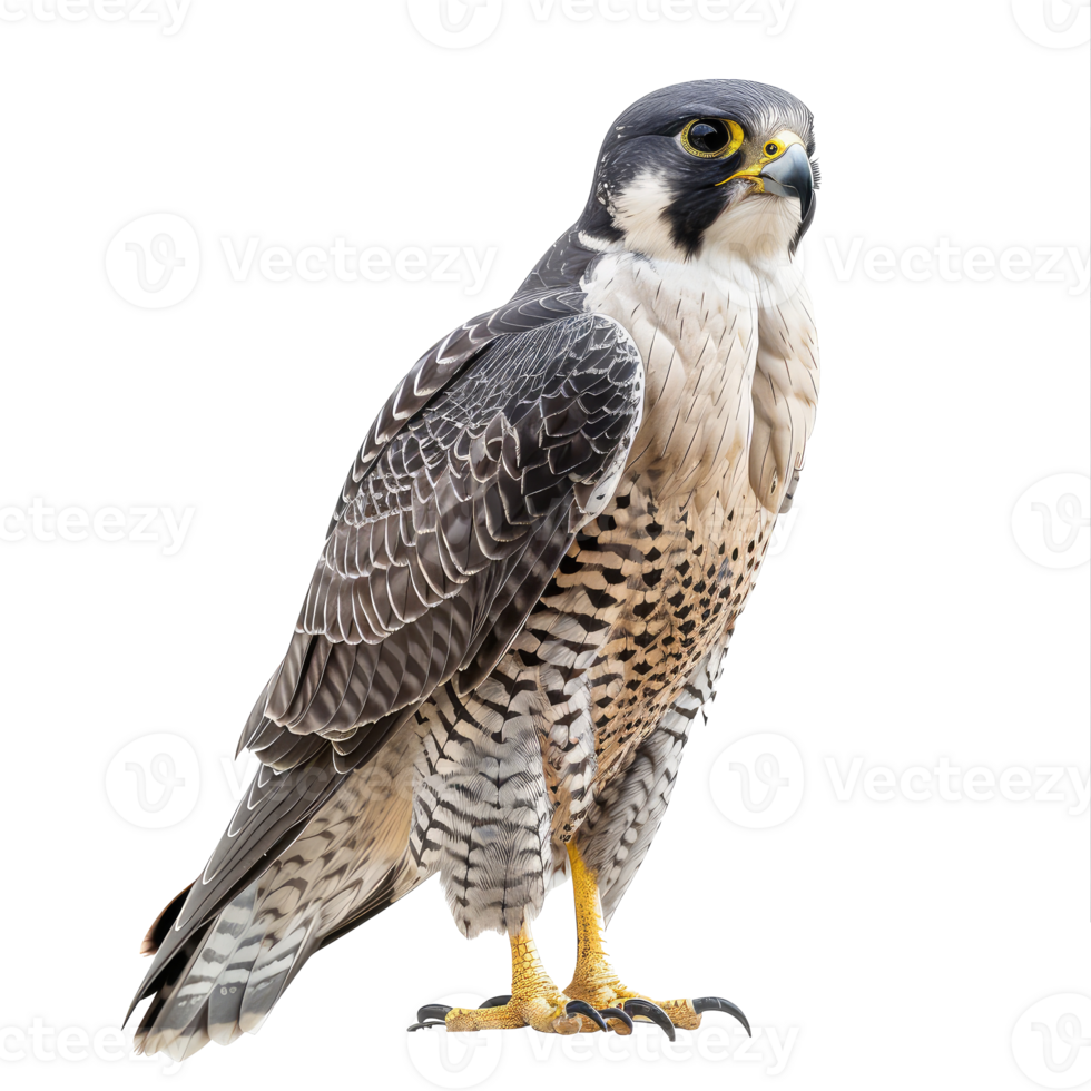 Falcon front view full body isolate on transparency background png