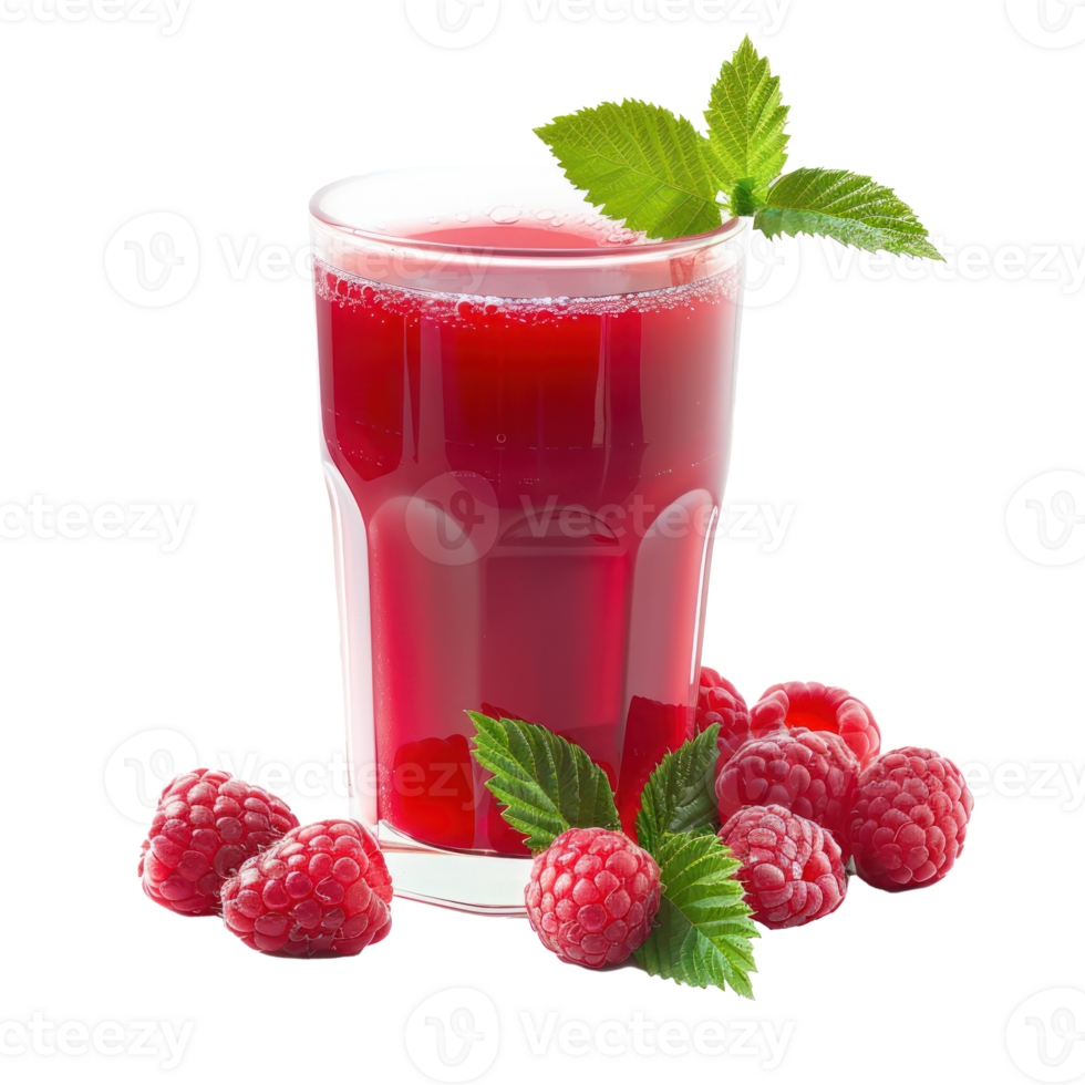 Raspberry juice front view isolate on transparency background png