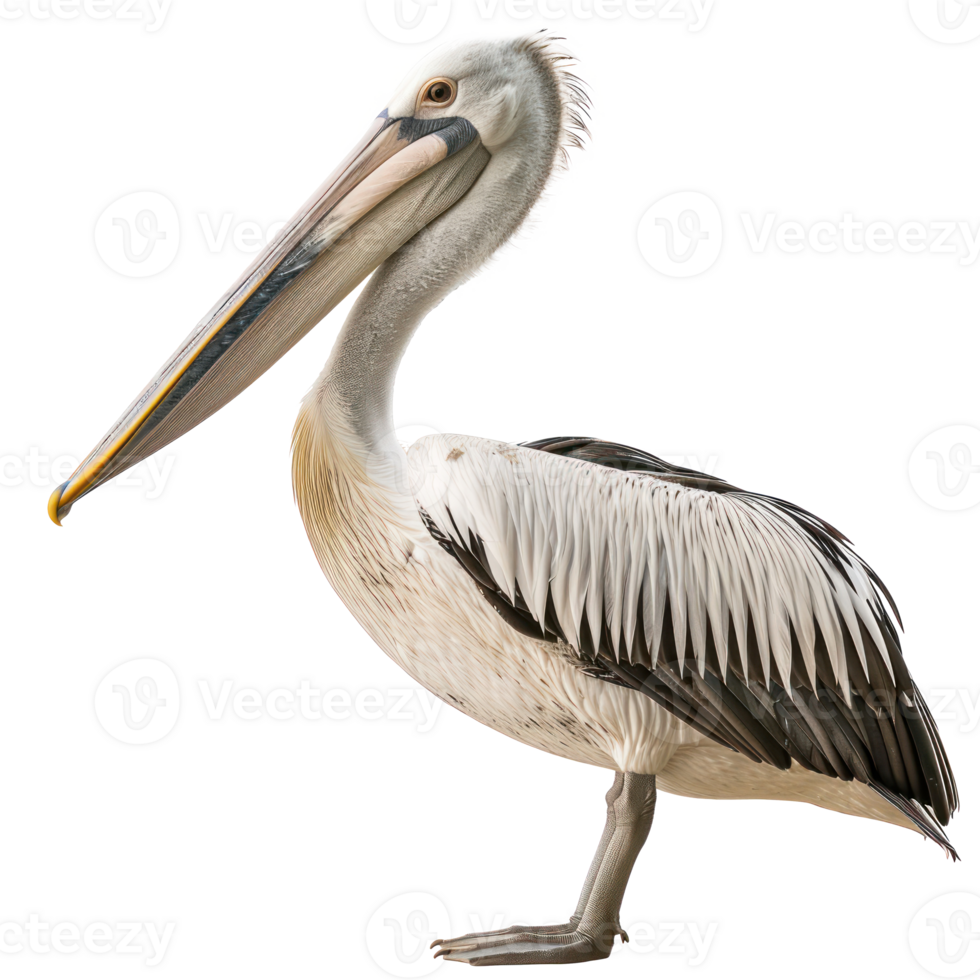 Pelican side view full body isolate on transparency background png
