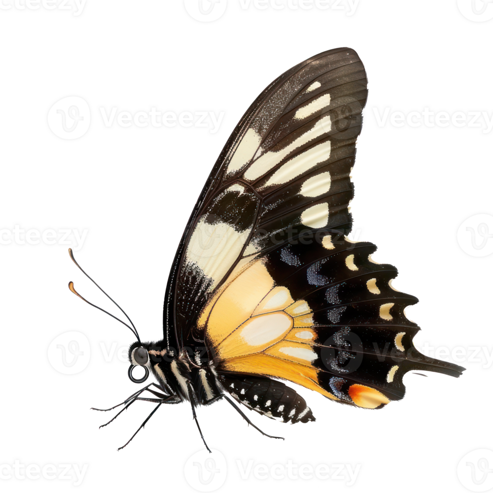 Lepidoptera side view full body isolate on transparency background png