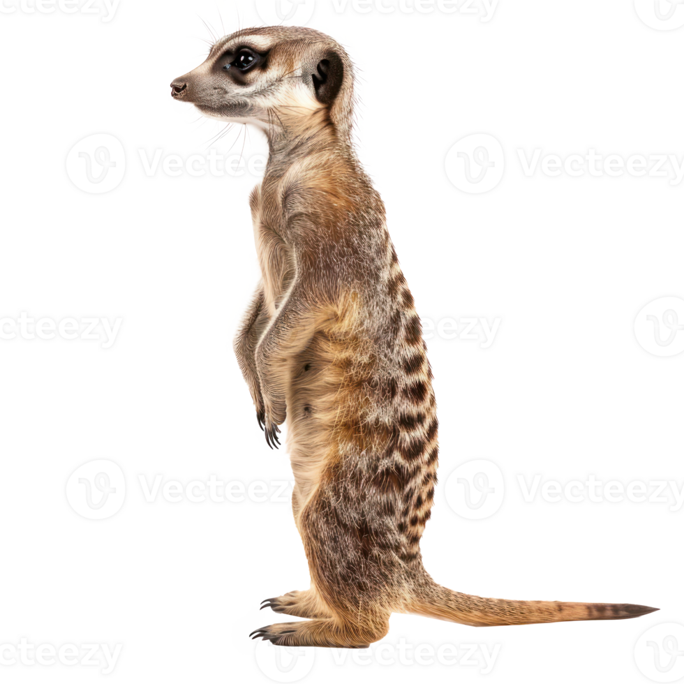 Meerkat side view full body isolate on transparency background png