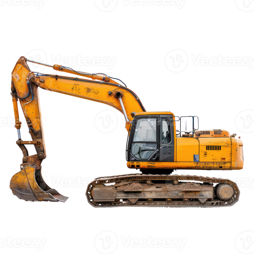excavator for construciton isolate on transparency background png