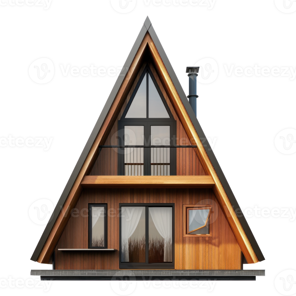 A-Frame House front view full length isolate on transparency background png
