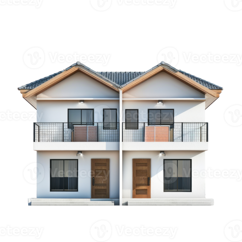 Duplex front view full length isolate on transparency background png