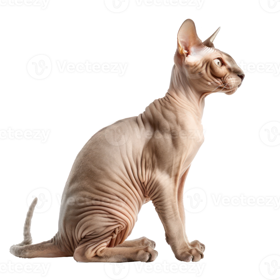 Sphynx Cats side view full body isolate on transparency background png