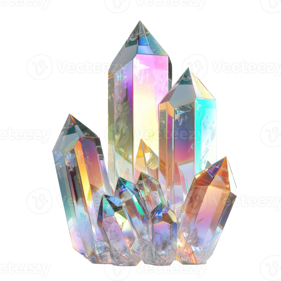 Beautiful crystal 3d rendering isolate on transparency background png