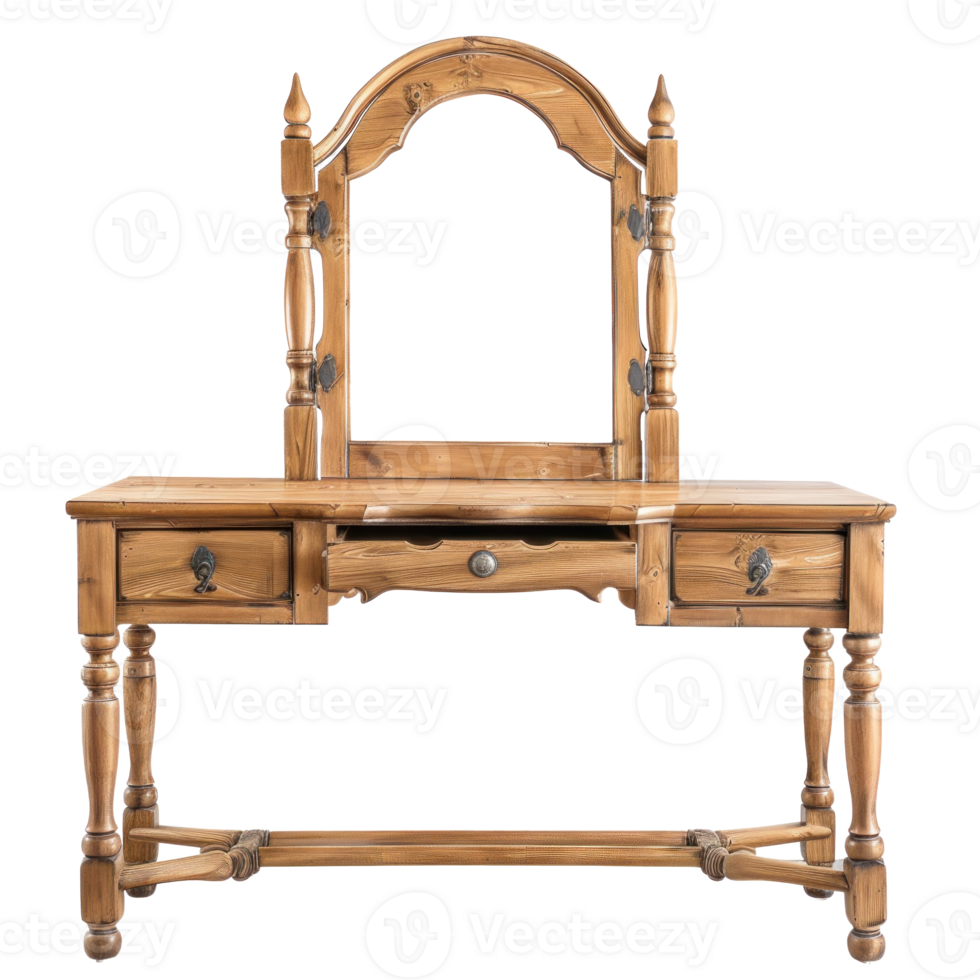 Dressing Table Vanity front view full length isolate on transparency background png