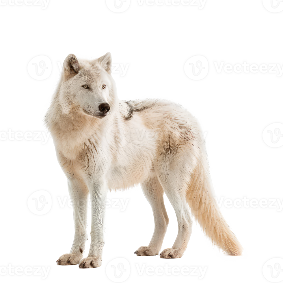 Arctic Wolf full body isolate on transparency background png