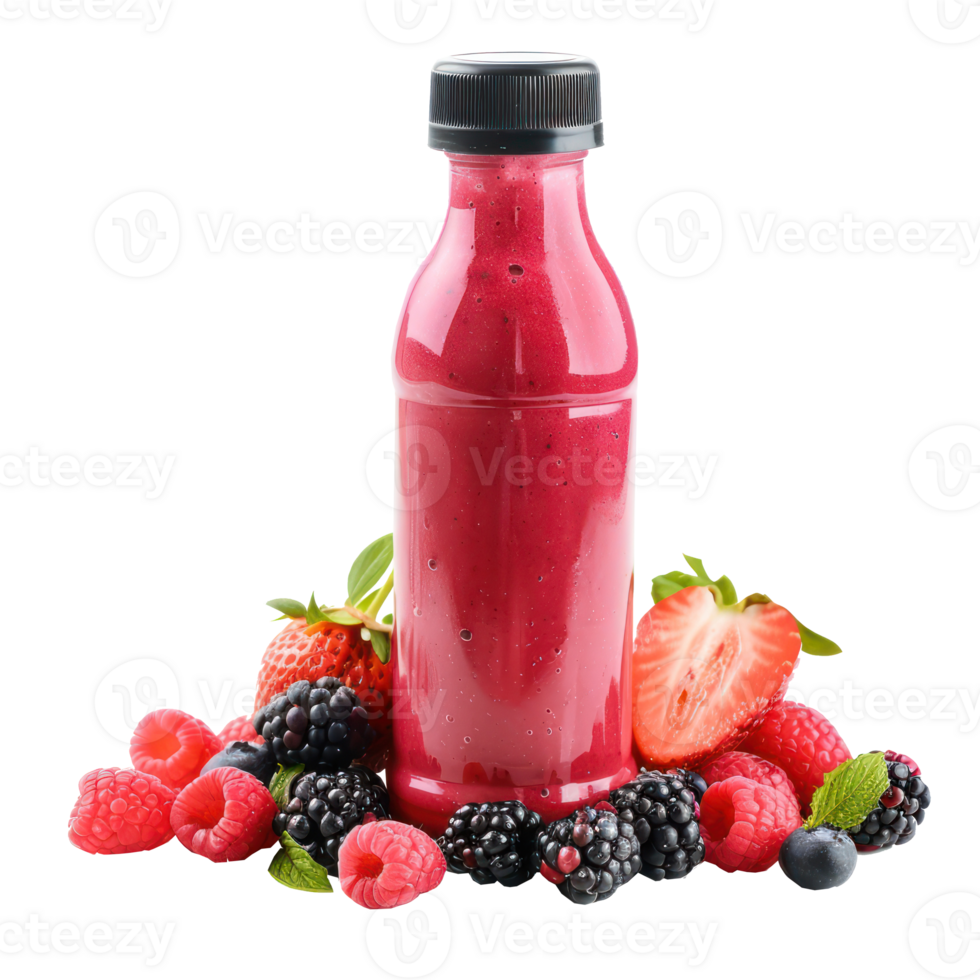berry smoothies bottle isolated on transparency background png