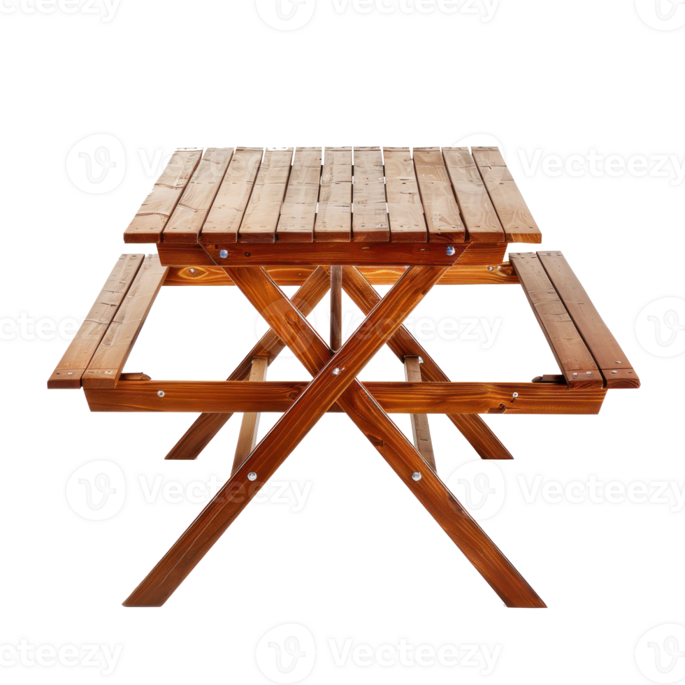 Picnic Table front view full length isolate on transparency background png